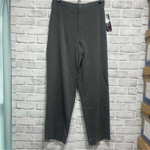 Briggs New York Dark Gray Pink Pin Strip High Waisted Petite Dress Pants NWT 10P